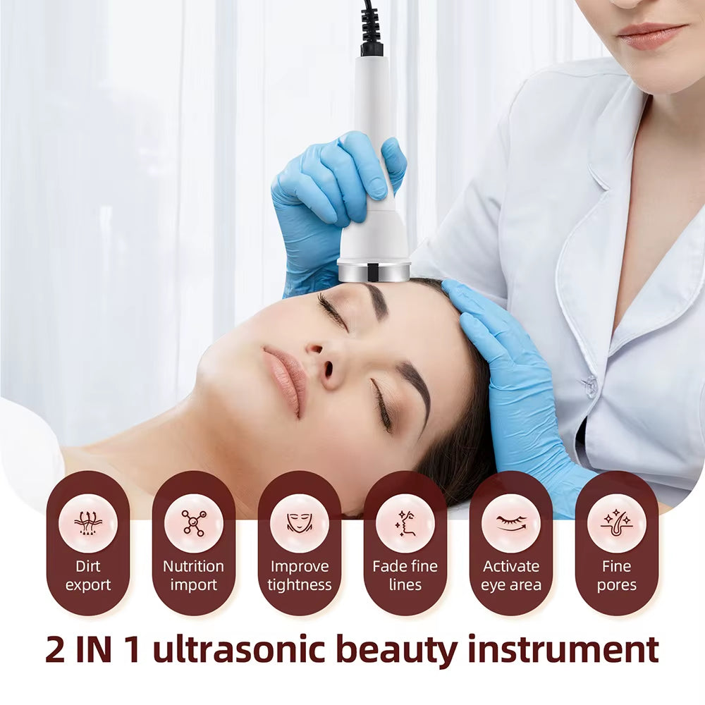 Ultrasound Skin Care Beauty Machine High Frequency Face Eye Massager Face Lifting Facial Clean SPA Ultrasonic Beauty Device